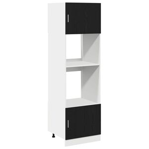 vidaXL Piekarams skapītis ar plauktu Melns ozolkoks 60 x 57 x 207 cm