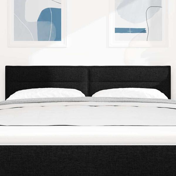 vidaXL Galvgalis ar galvas klāju Melna 160 cm Mākslīgā āda