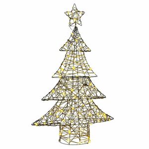 vidaXL Ziemassvētku eglīte 120 LED Silti balta 150 cm Rotangpalma