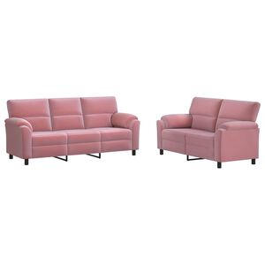 vidaXL Dīvānu komplekts 2 pcs Rozā Samts