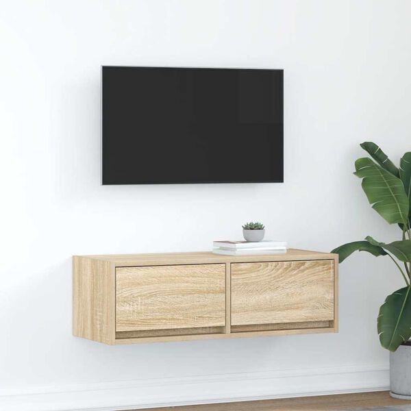 vidaXL TV skapītis, ozolkoka krāsa, 80x31x25,5 cm, inženierijas koks