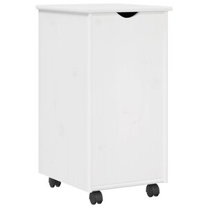 vidaXL Rito&scaron;ais skapis ar riteni Balts 34 x 39 x 65,5 cm Cieta priede