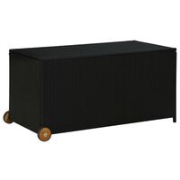 vidaXL dārza uzglabāšanas kaste, melna, 120x65x61 cm, PE rotangpalma