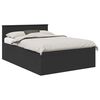 vidaXL Gultas rāmis Melna 150 x 200 cm Inženierijas koks