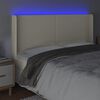 vidaXL gultas galvgalis ar LED, 183x16x118/128 cm, krēmkrāsas