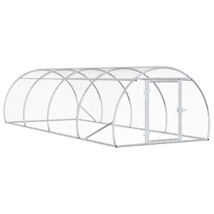 vidaXL Vistu kūts Sudraba 400 x 150 x 100 cm Cinkota tērauda
