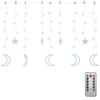 vidaXL lampiņas, zvaigžņu un mēness forma, tālvadības pults, 138 LED