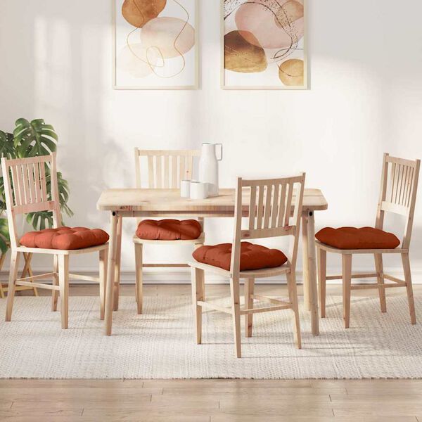 vidaXL Sēdvietas spilventiņi 4 pcs Sarkans oranžs 45 x 45 cm