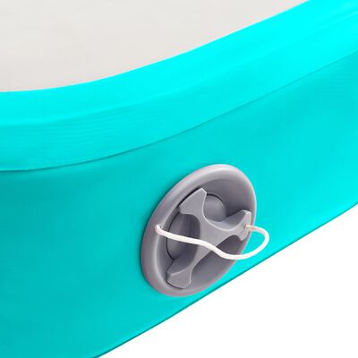 vidaXL piepūšams vingrošanas paklājs ar pumpi, 800x100x15 cm, zaļš PVC