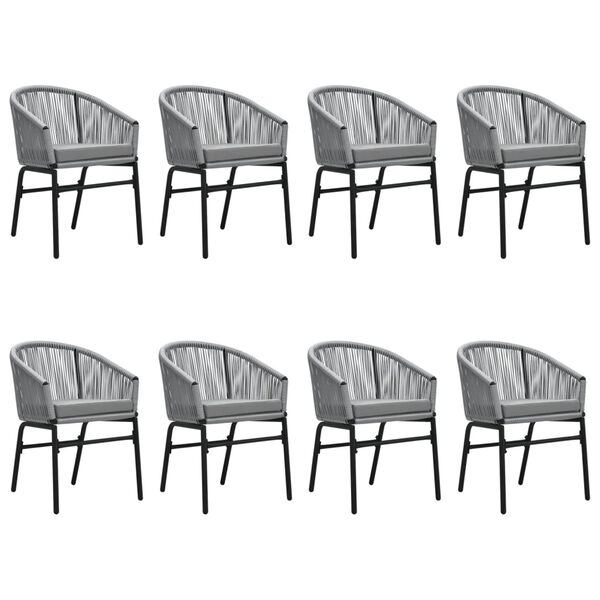 vidaXL 9-daļīgs dārza mēbeļu komplekts, pelēks