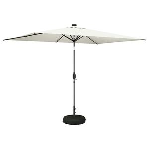 vidaXL Dārza parasols ar LED gaismām un pamatni 200 x 300 cm