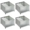 vidaXL Zāliena Apmale 4 pcs 60 x 60 x 35 cm Tērauds Sudraba
