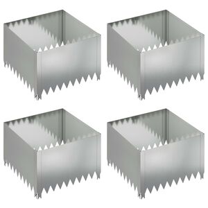 vidaXL Zāliena Apmale 4 pcs 60 x 60 x 35 cm Tērauds Sudraba