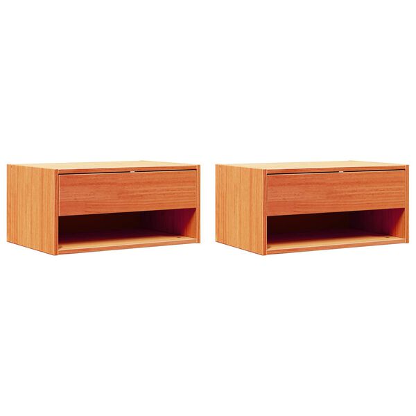 vidaXL Naktsgaldiņ&scaron; ar atvilktni 2 pcs Vaks brūns 50 x 32,5 x 24 cm