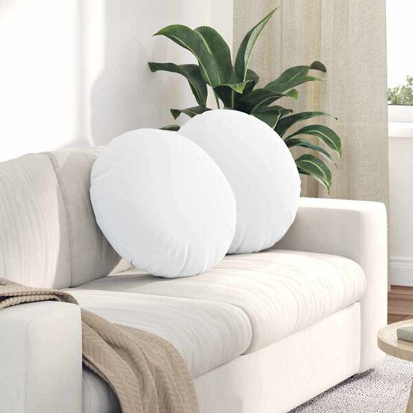 vidaXL Sēdvietas spilventiņi 2 pcs Balts &Oslash;50 x 19 cm audums