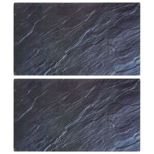 vidaXL virtuves dēlī&scaron;i, 2 gab., dabiska akmens raksts, rūdīts stikls