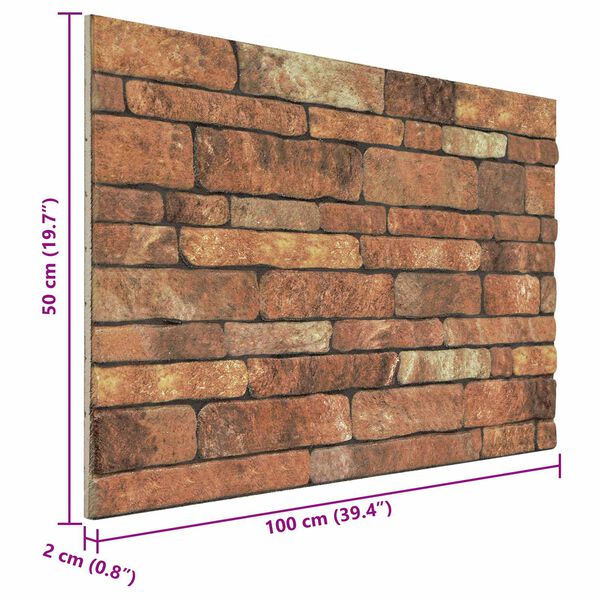 vidaXL Sienas paneļi 10 pcs Brūna un balta 100 x 50 cm EPS putas