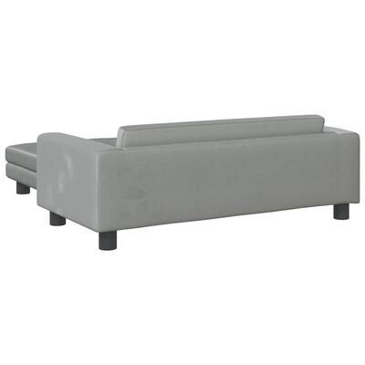 vidaXL bērnu dīvāns ar soliņu, gaiši pelēks, 100x50x30 cm, samts