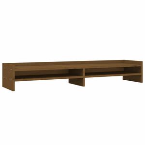 vidaXL monitora paliktnis, medus brūns, 100x24x16cm, priedes masīvkoks