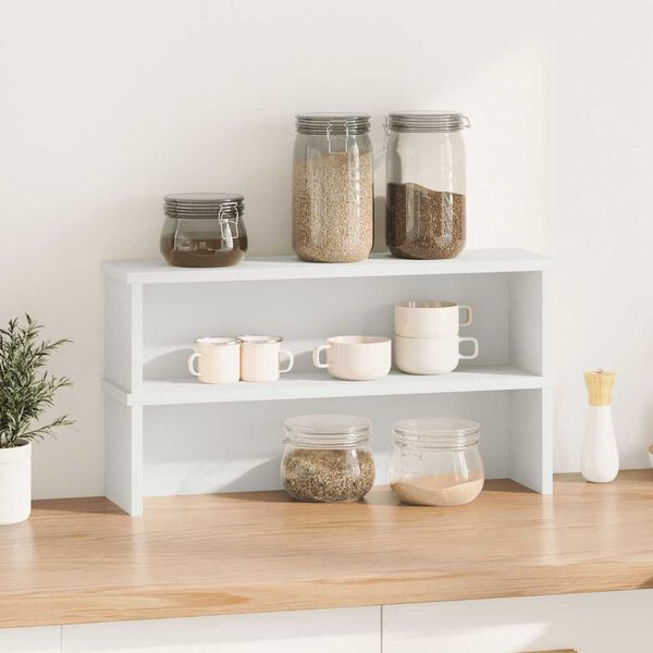 vidaXL virtuves plaukti sakraujami 2 gab, balts 60x15x16 cm