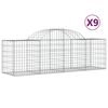 vidaXL arkveida gabiona grozi, 9 gb., 200x50x60/80 cm, cinkota dzelzs