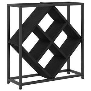 vidaXL Vīna plaukts Melns ozolkoks 51 x 18 x 52,5 cm Inženierijas koks