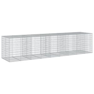 vidaXL gabiona grozs ar vāku, 450x100x100 cm, cinkota dzelzs