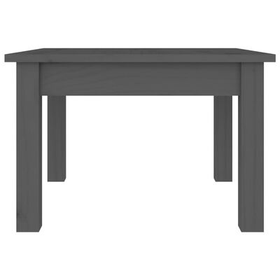 vidaXL kafijas galdiņš, pelēks, 45x45x30 cm, priedes masīvkoks