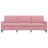 vidaXL trīsvietīgs dīvāns, rozā, 210 cm, samts