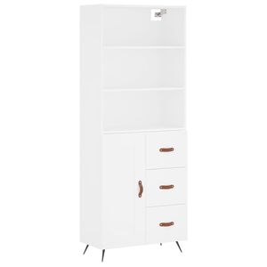 vidaXL augstais skapis, balts, 69,5x34x180 cm, inženierijas koks