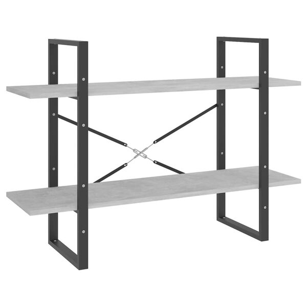 vidaXL 5-līmeņu grāmatplaukts, pelēks, 100x30x175cm, inženierijas koks