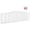 vidaXL arkveida gabiona grozi, 2 gb., 400x30x100/120cm, cinkota dzelzs