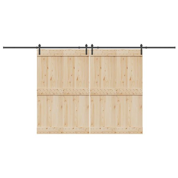 vidaXL bīdāmo durvju sistēma, 427 cm, melns tērauds