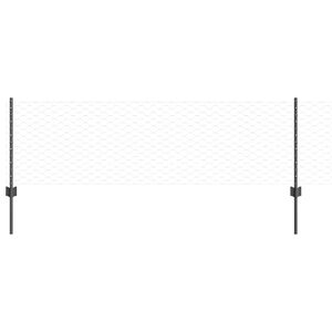 vidaXL Se&scaron;stūra žogs ar stabu 25 x 0,6 m PVC pārklāts tērauds Pelēka