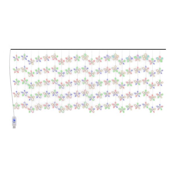 vidaXL LED lampiņu aizkars, 500 LED, krāsains, 8 funkcijas