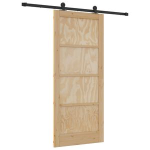 vidaXL Slīdo&scaron;ās durvis Dabiska un melna 86 x 198,5 cm
