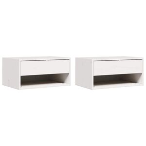 vidaXL Naktsgaldiņ&scaron; 2 gab. Balts 50 x 32,5 x 24 cm Priedes masīvkoks
