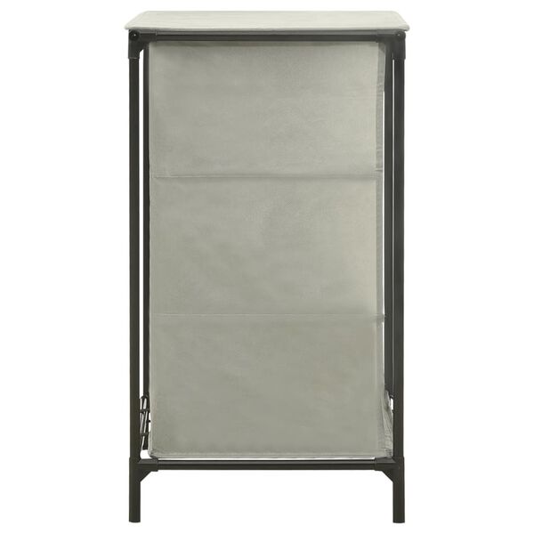 vidaXL apavu plaukts, 57x36x61 cm, neausts audums un tērauds, pelēks