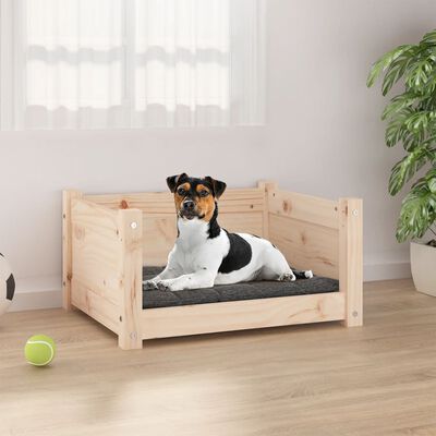 vidaXL suņu gulta, balta, 95,5x65,5x28 cm, priedes masīvkoks