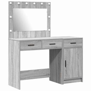vidaXL Dressing galds ar atvilktni 2 pcs Pelēka Inženierijas koks