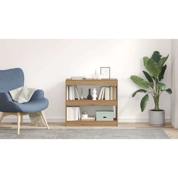 vidaXL grāmatu skapis/istabas dalītājs Artisan ozols 80x30x72 cm