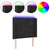 vidaXL gultas galvgalis ar LED, 103x16x118/128 cm, melns samts