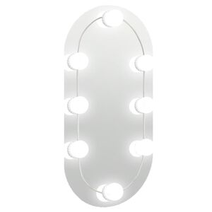 vidaXL spogulis ar LED gaismām, 40x20 cm, stikls, ovāls
