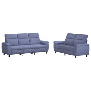 vidaXL Dīvānu komplekts 2 pcs Džinsu zils Audums