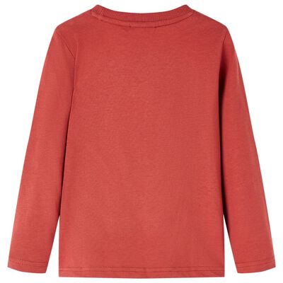 Bērnu krekls ar garām piedurknēm, sarkanbrūns, 92