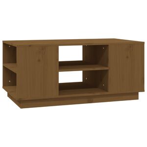 vidaXL kafijas galdiņ&scaron;, medus brūns, 90x49x40,5 cm, priedes masīvkoks