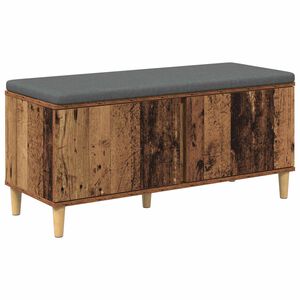 vidaXL Zāles sols ar spilvenu ar durvīm Vecs koks 100 x 38 x 46 cm