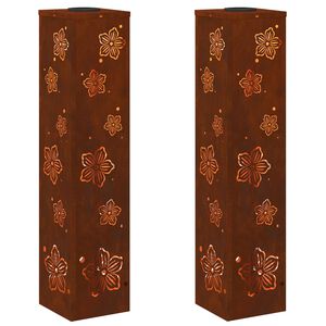 vidaXL Saules LED ceļa gaisma 2 gab. Silti balts 18 x 18 x 80 cm