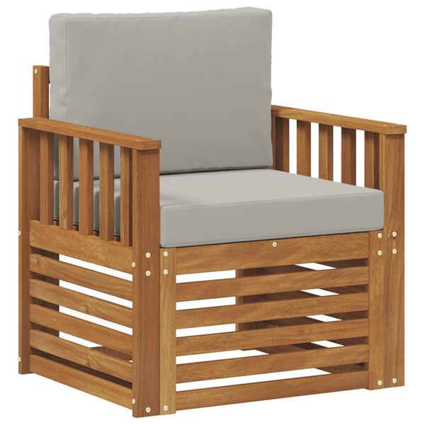 vidaXL Āra dīvānu komplekts ar spilvenu Dabiska 71 x 63 x 73 cm