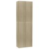vidaXL biroja skapis, balts, ozola krāsa 60x32x190cm inženierijas koks